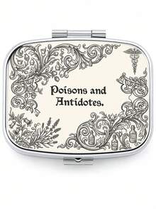 Hộp đựng thuốc in chữ "Poisons And Antidotes", hộp chia thuốc phong cách châu Âu cổ điển, hộp chia thuốc cầm tay, hộp chia thuốc chính xác 1-2 viên, hộp lưu trữ thuốc tiện lợi, thiết kế dễ sử dụng, chất liệu nhựa, hộp đựng thuốc du lịch cầm tay, hộp chia thuốc, hộp đựng thuốc dung tích lớn, quà tặng tựu trường, quà Ngày của Mẹ, quà Halloween - Nhiều màu - Xem 10
