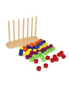 Bead Column Color Matching Educational Toy, Focus And Matching Training, Enhance Logic And Spatial Perception, Parent-Child Interactive Toy - Multicolor - View 6