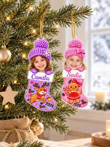 Personalized Baby First Christmas 2026 Shaker Ornament Acrylic Keepsake Custom Photo Newborn Memory Gift Holiday Tree Decor - Multicolor - View 4