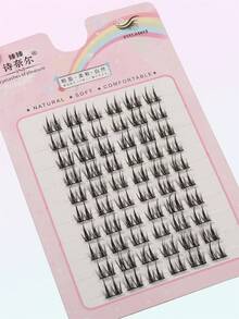 60 Clusters Korean/Japanese Style, C-Curl, 10-12mm Mixed Length, Segmented False Eyelashes, Reusable, Suitable For Daily Wear. - C - View 4