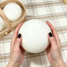 1pc Giant Simulation Steamed Bun Squishy Toy, Super Soft Slow Rising Squeeze Fidget Toy, Stress & Anxiety Relief, Desktop Decor For Office Classroom, Birthday Party Favor Gift For Kids Adults - Multicolor - View 3