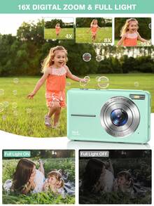 Nicamery Digital Camera, FHD 1080P Portable Teenager Camera 44MP Point-And-Shoot Digital Camera, 16x Zoom, Lanyard, Small Camera Gift, With 32GB Memory Card Suitable For Beginners - Green - View 4