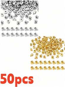 100pcs/50pcs Stopper Beads/Bead Caps, Suitable For Handmade Bracelets, Necklaces, Earrings, Keychains, Anklets, Used For Jewelry Making - Cylindrical - View 9