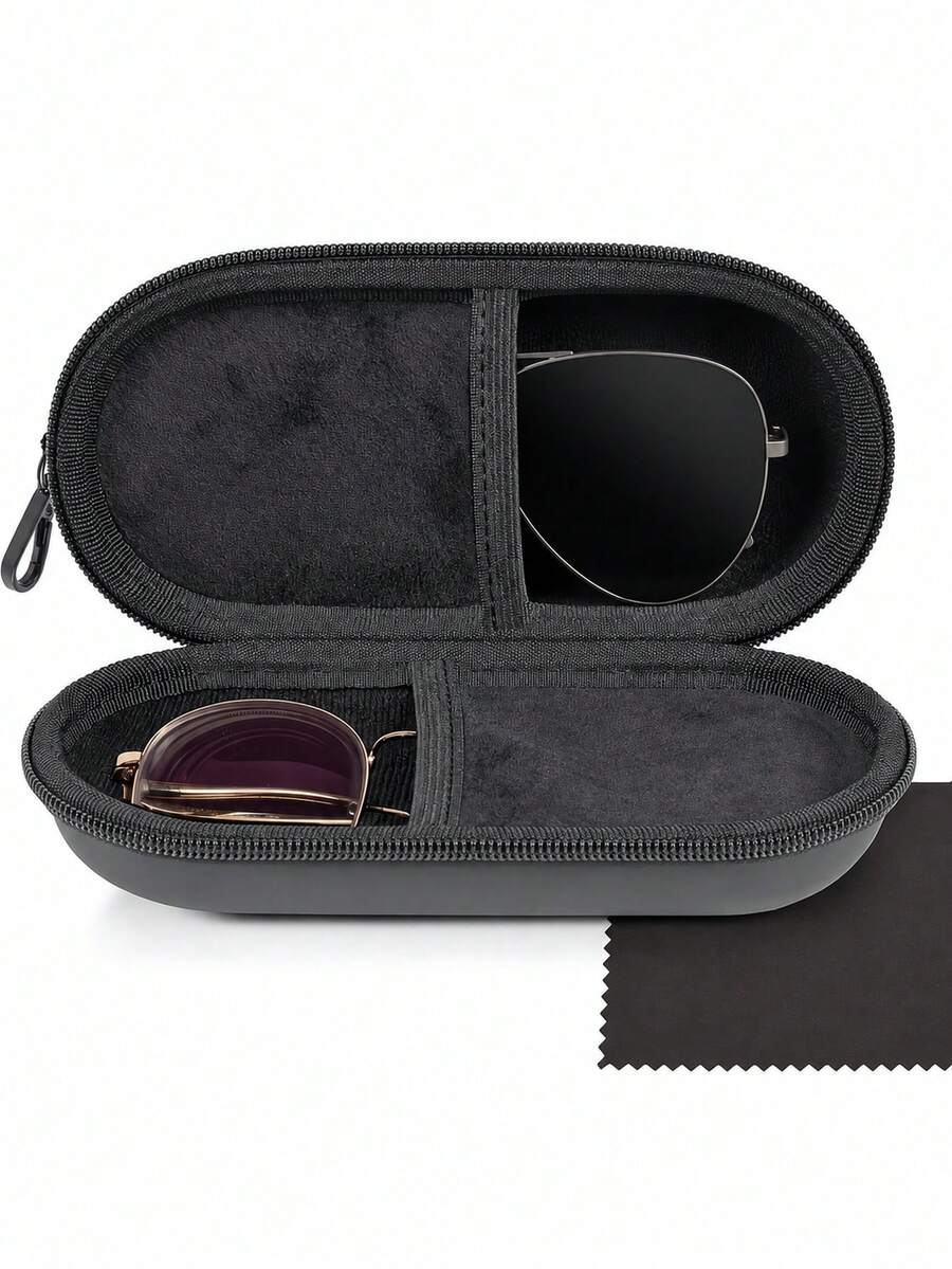 2pcs/Double Eyeglasses Case For 2 Pairs, Dual Compartment Glasses ...