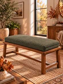 Heavy-Duty Indoor/Outdoor Bench Pad – Sophisticated Design For High-Traffic Seating Areas - Dark Green - View 2