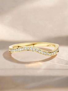 3pcs/Set 18K Gold Plated Luxury Oval Main Stone Ring, Twisted Band Stackable Ring Set, Round Side Diamond Ring, Exquisite Holiday Party Gift For Women - Yellow Gold - View 15