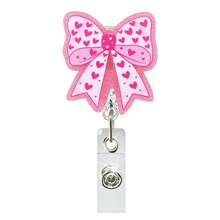 1pc Valentine's Day Acrylic Heart Bow Retractable Badge Reel, Suitable For Nurses, Doctors, Teachers, Volunteers, Office Workers, Christmas, Valentine's Day - A - View 11