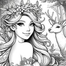 1 Adult Coloring Book Forest Elves Adult Coloring Book, Magic Forest Coloring Pages, Stress Relief Activity Book, Suitable For Fantasy Lovers Friends, Halloween, Christmas, Holiday And Birthday Gifts - Forest Elf - View 9