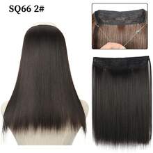 Women Invisible Fish Line Straight Hair Extensions, Adjustable Elastic Wire Synthetic Hairpiece, Matte Heat‑Resistant Fiber One Piece Hair Extensions Easy Wear For Daily Party - Multicolor - View 15
