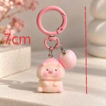 1 buah/2 buah Liontin Babi Peach Berbulu Kartun untuk Wanita, Gantungan Kunci Aksesori Peach, Gantungan Tas Lucu, Aksesori Koper - Berwarna merah muda - View 4