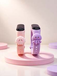 2 buah Gelang Elektronik LED Seri Ocean untuk Anak Laki-laki & Perempuan, Siswa, Anak-anak, Berbagai Kombinasi, Bertenaga Baterai Sekali Pakai, Tampilan Waktu, Tanggal, dan Stopwatch, Cocok untuk Hadiah Kembali ke Sekolah, Ulang Tahun, Natal, dan Lainnya - MultiWarna - View 3