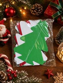 3D Paper Christmas Tree Hanging Ornament, Minimalist Paper Tree Hanging String, Cute Aesthetic Christmas Window Decor, Dorm Wall Hanging Decoration, Holiday Photo Prop - Multicolor - View 12
