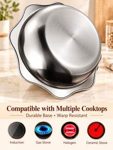 304 Stainless Steel Dual-Compartment Hot Pot, Split Design To Prevent Flavor Mixing, Large Capacity Easy-To-Clean Soup Pot For Home Gathering And Kitchen Food Enthusiasts - View 7