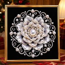 1 New Pearl Art Set, Including Pearls, Canvas And Tools, Ideal As Home Wall Decoration Gift, With Inner Frame - A - View 5