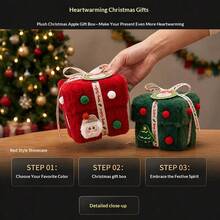 1pc Creative Cute Christmas Apple Packaging Box High End Thick Velvet Christmas Gift Box High Beauty Candy Box Empty Box - Multicolor - View 4