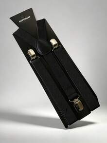 1pc Solid Color Men's Suspenders, With 3 Strong Clips, Adjustable - Multicolor - View 8