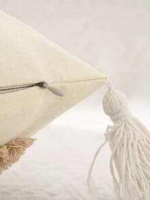 2Pcs Boho Tufted Throw Pillow Covers, Geometric Arch & Diamond Pattern Cushion Cases With Tassels, Canvas Neutral Color Decorative Pillowcases For Sofa Couch Bedroom Farmhouse Home Decor, Insert Not Included - Multicolor - View 4