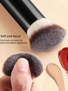 5pcs Makeup Brush Set With Dual-Ended Round Blush & Powder Brush, Dual-Ended Contour & Sculpting Brush, Wavy Foundation Brush, Angled Contour Brush, Dual-Color Soft Bristles Multi-Use, Full Face Makeup Tools For Beginners Daily Light Makeup And Date Looks - Multicolor - View 7
