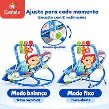 Cadeira de Balanço Azul Vibratória com Som para Bebês - Castela - Azul - Visão 5