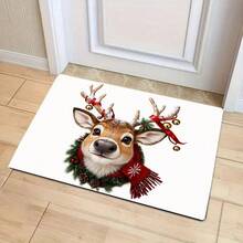 1pc New Christmas Best-Seller - Daily Decor - Holiday Decor - Christmas - Cute Reindeer Rug, Suitable For Living Room, Bedroom, Indoor - Machine Washable - Flannel Material, Soft Touch, Skin-Friendly, No Pilling, Easy Care, Odorless - Perfect For Home Decor, Room Decor, Living Room Rug, Bedroom Rug, Bathroom Rug, Kitchen Rug, Area Rug, Hotel Decor - Area Rug, All Season - Multicolor - View 1