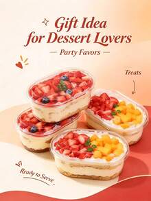 Burnt Fairy Grass Box Fruit Fishing Box Soy Milk Mille Crepe Cake Mousse Box Transparent Ice Cream Box 40pcs - White - View 2