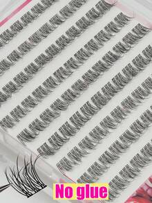 108 Clusters Glue-Free False Eyelashes, Curl C, Natural Eyelashes, Reusable, Segmented Self-Adhesive False Eyelashes, No Glue Needed For Application, Essential For Japanese And Korean Makeup, Suitable For Beginners, Eyelash Clusters, Cartoon Manga Style, Dating, Cosplay, Performance - View 6