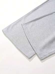 UPTAN Pantalones de chándal de doble cintura en color de contraste para hombre para primavera y otoño, pantalones de pierna ancha con estampado cursivo americano, pantalones deportivos casuales de ajuste holgado127 - A - Ver 7