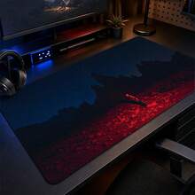 1pc Dark Red Dusk Mountain Mouse Pad, Dramatic Night Landscape And Rocky Terrain Pattern Extended Desk Mat For Home Office And Gaming, Sizes S/M/L/XL - View 2