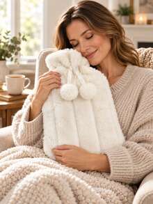 1pc Removable Fabric Cover Hot Water Bottle, Large Capacity PVC Thickened Refillable Hand Warmer, Portable Winter Warmth Design, Multiple Styles And Colors Available - Multicolor - View 4
