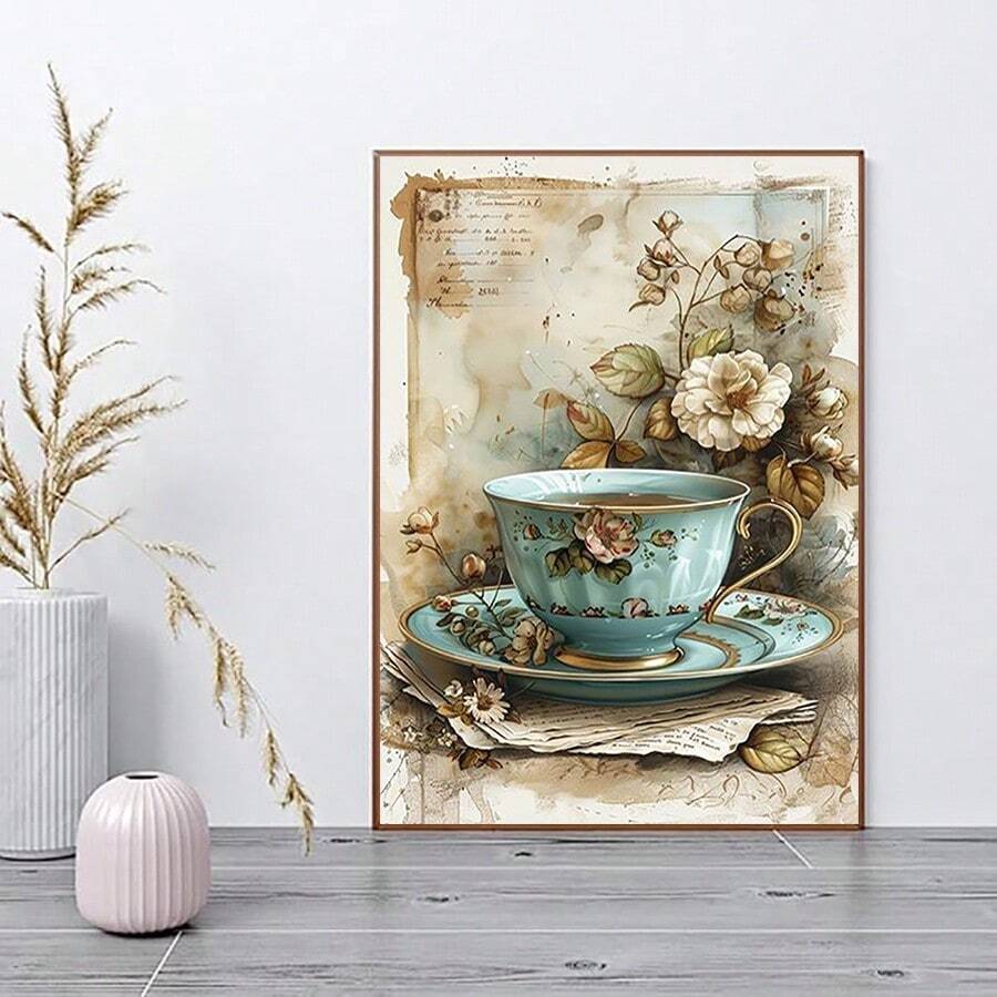 مجموعة رسم الماس للبالغين، رسم الماس بكوب القهوة كامل الثقب، مجموعة يدوية DIY (بدون إطار، أحجام متعددة)