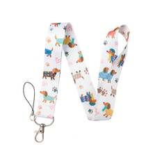 Cartoon Animal Lanyard, Ocean Turtle, Bunny & Dachshund Print Neck Strap, Phone Lanyard ID Card Holder Key Chain For Man Women - Multicolor - View 15