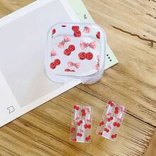 3件組粉色櫻桃蝴蝶結圖案充電器保護套，適用 18W/20W，含數據線與電源線保護套，完美禮物選擇 - 彩色 - 查看 3