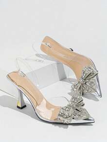 Women Heeled Sandals - Silver - View 8