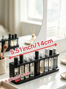 1pc Portable Perfume Sample Display Rack - 9 Holes (1.2cm Diameter) Travel Spray Bottle Storage Rack, Multi-Compartment Desktop Organizer, Minimalist Style Essential Oil Test Tube Holder, Suitable For Vanity And Bathroom Countertop Decoration, Applicable For Perfume, Cosmetics, Lipstick, Eyebrow Pencil And Makeup Brush Desktop Storage Rack, Decorative Ornament, Desktop Organizer - Multicolor - View 15