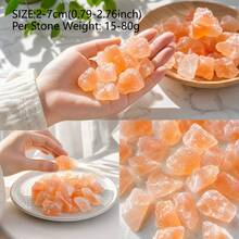 Orange Crystal Raw Stone Suitable For Fish Tank, Aquarium, Glass Container, Vase Filler, Jewelry Making, DIY Crafts, Holiday Birthday Gifts - Orange - View 2