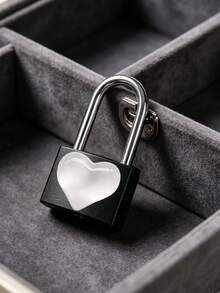 Mini Metal Padlock With Translucent Heart-Shaped Decoration; Includes 2 Keys. Small Combination Lock, Small Luggage Lock, Metal Key Lock, Suitable For Suitcases, Backpacks, Pencil Cases, Gym Lockers, Travel Accessories, Perfect Birthday Gift, Halloween Christmas Gift, Daily Home Supplies - Multicolor - View 9