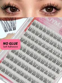 108 Clusters Glue-Free False Eyelashes, Curl C, Natural Eyelashes, Reusable, Segmented Self-Adhesive False Eyelashes, No Glue Needed For Application, Essential For Japanese And Korean Makeup, Suitable For Beginners, Eyelash Clusters, Cartoon Manga Style, Dating, Cosplay, Performance - View 8