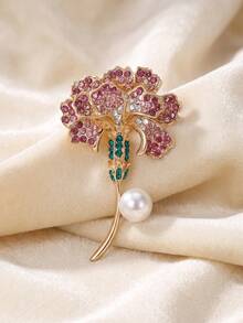 Luxury Enamel Rhinestone Carnation Brooches - Flower Pins For Women Unisex Mother's Day Jewelry Accessories Gifts Badges Decoration - Carnation - View 15