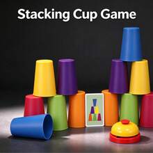5pcs Colorful Stacking Cups Speed Stacking Competitive Desktop Game Party Interactive Toy Birthday Christmas Easter Party Small Gift Box Holiday Gift Prank Toy 2-Player Battle Casual Educational Toy - Multicolor - View 4