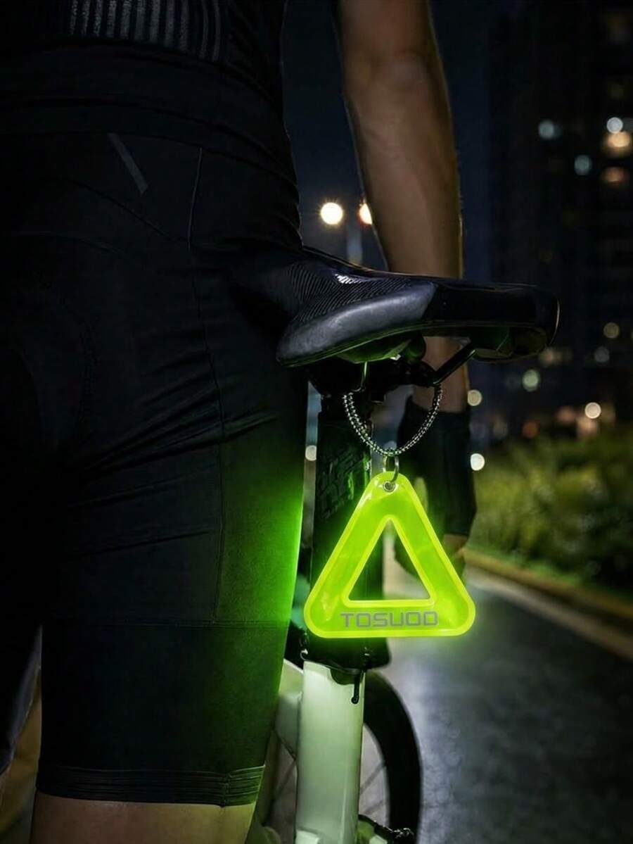 TOSUOD Bicycle Rear Reflective Triangle Plate, Cycling Saddle Reflective Plate, Night Reflective Cycling Hanging, Suitable For All Bicycles - Multicolor - View 1