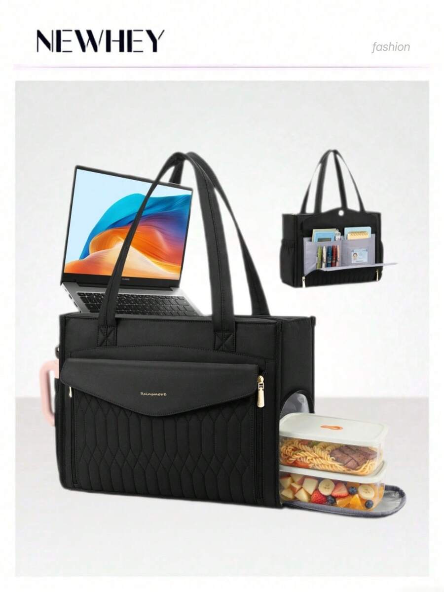 NEWHEY Teacher Work Bag Laptop Bag With Lunch Compartment 15.6 Inch Laptop Tote Bags For Women Ladies Laptop Handbag For Nurses Office College - Multicolor - View 1