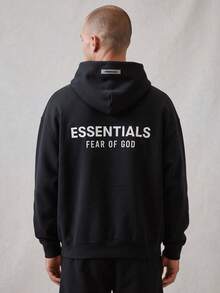 مجموعة ملابس الشارع للجنسين Fear of God ESSENTIALS FW24 - الأسود - مشاهدة 5