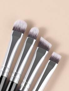 20pcs Black Professional Makeup Brush Set With Or Without Storage Bag, Gradient Soft Bristles For Even Powder Pickup, Full Set Of Makeup Tools For Beginners' Daily Light Makeup And Exquisite Party Looks - Black - View 4