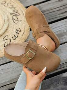 New Boken Thick Sole Slippers For Women, Plus Size, Lightweight Comfortable Casual Shoes, Versatile Commute Slippers - Camel - View 1