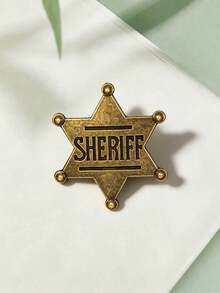 1pc [Promotion] Gold And Silver Metal Sheriff And Deputy Sheriff Badge - Vintage Style Star Badge For Roleplay And Collection - Multicolor - View 3