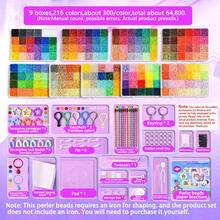 48/72/96/120/144/168/192/216/240/264色 Perler 熔珠工具套組 2.6mm迷你熔珠手工套組 多種工具適用藝術創作 初學者與成人放鬆手工禮物 房間裝飾熔珠材料 - 拼豆套裝 - 查看 14