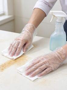 100/500pcs Disposable Plastic Gloves, Waterproof And Tear-Resistant, Suitable For Kitchen Cooking, Food Preparation, Restaurant Service, Cleaning And Hair Dyeing, Ideal For Home Cooks, Hair Salon Staff, Daily Home Use, Multi-Purpose Protective Gloves - Multiple Styles - View 7
