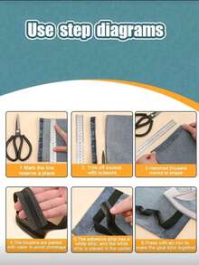 1 Roll 10m/1.97in Iron-On Hem Tape, Suitable For Pants, Jeans, Suit Trousers, Clothing, Adhesive Fabric Tape - Black - View 9