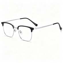 Ultralight Titanium Alloy Retro Square Frame Eyeglass Classic Style Fashion Brow Line Spectacle High Quality Popular Bussiness Spectacle - Clear - View 11