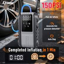 Multifunctional Emergency Jump Starter With 150PSI Air Pump, Digital Tire Inflator, Portable Car Battery Charger,LED Emergency Light & USB Charging, Car Emergency Tool.Suitable As A Holiday Gift. - Multicolor - View 5